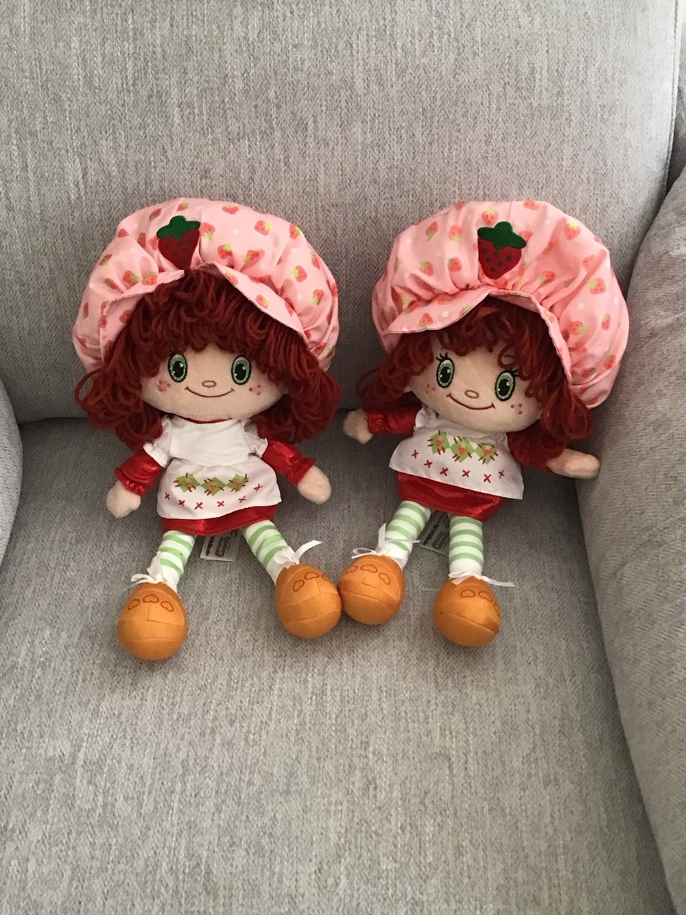 The Loyal Subjects Strawberry Shortcake 14-inch rag dolls. Set of two